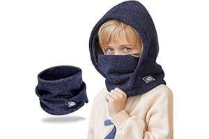 AYPOW Pasamontañas Térmico de Invierno Niños 4-10, Multifuncional Cálido Prueba de Viento Máscara De Esquí Ciclismo, Sombreros Gorro de Punto Forro Polar, Calentador de Cuello, Mascarilla Niños Niñas