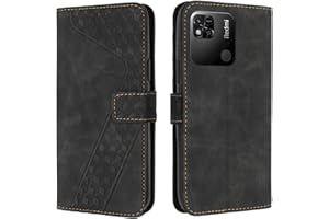 OKZone Funda para Xiaomi Redmi 10A, PU Cuero Flip Carcasa Fundas Móvil de Tapa Libro Caso Piel PU para Xiaomi Redmi 10A, Billetera Tarjetero Case Telefono Cubrir Móvil Phone Cover (Negro)