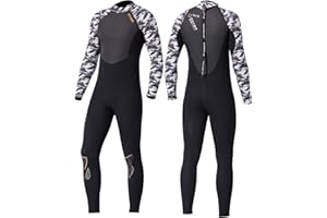 ‎OWNTOP Owntop Neoprenanzug für Damen Herren - 3mm Neopren Tauchanzüge Wetsuit Langarm, Thermisch Verdickte Badebekleidung mit Reißverschluss Hinten UV 50+