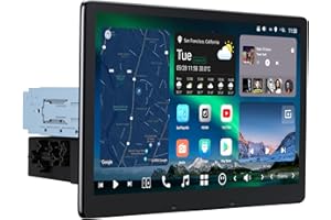 ATOTOZONE 12.9"QLED AI Android Autoradio 1 DIN, Da Con Navigazione Integrata, 8G+128G, 4G LTE,Schermo Flottante Auto, CarPlay & Android Auto Senza Fili, Doppio Telefono & Bluetooth,X10G129E
