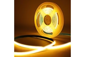 TK99SW COB LED Streifen 3 m, LED Streifen Warmweiss 2700K, 24V Dimmbar LED Strip, 8mm Breite, mit Fernbedienung und Netzteil, für Home Dekoration, Küche, Spiegel