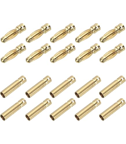 10 Paires Connecteurs Deans T Plaqué Or AM1015E-F/M Mâle Femelle Avec Gaines Et Thermorétractables - Anti-dérapant