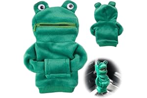 MODODER 2023 New Upgrade Flannel Gear Stick Hoodie, Universal Gear Stick Hoodie Cover for Car, Car Gear Stick Knob Cover Gearstick Hoodie, Gear Shift Knob Hoodie Cover for Christmas Gifts (Frog)