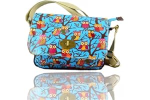 RS.FASHIONS Satchel Oilcloth Owl Printed twist lock Closure Single pocket mini Bags