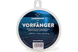 ‎ZANDERFANG Zanderfang - Fluorocarbon Vorfach Angel-Schnur für Zander, Barsch, Forelle, Hecht – Vorfach-Schnur Vorfänger – von 0,32mm bis 1mm - 50m