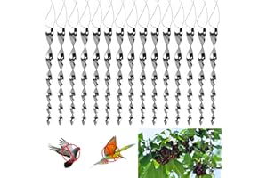 VACUBXBY 15 Stück Reflektierende Windspirale Vogelschreck Silber, 30cm Windspirale Vogelabwehr Reflektierende für Dekoration Ideal für Haus & Garten