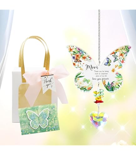 Mother's Day Small Gifts Acrylic Suncatcher Gift For Window Hanging Butterfly Home Decoration Mom Keepsake Gifts For Mom