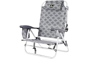 CREVICOSTA QUALITY MARK MARCAS DE CALIDAD - Coral 2108 - Silla de Playa Plegable con reposabrazos, 9 Posiciones y Nevera Trasera (Elegance)