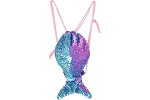 YAAVAAW Mágico Mochila Lentejuelas Niña,Mochila Reversible Cola de Sirena Brillantes,Bolso Lentejuelas para Baile,Deporte,Natación,Moda Lindo Mochilas con Cuerda Bombeo para Niña Mujeres Adolescentes