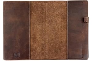 Hide & Drink, Hefthülle für Softcover Leuchtturm B5 (17,8 x 25,4 cm, ohne Notizbuch) Vollnarbenleder, handgefertigt, Bourbon Braun