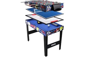 4 in 1 Multi Game Table for Kids, IFOYO 31.5 Inch Steady Combo Game Table, Soccer Football Table, Hockey Table, Pool Table, Table Tennis Table