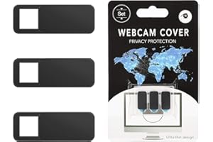 MoKo 3 PCS Webcam Abdeckung, Ultradünn Web Kamera Abdeckung mit Privatsphäre- & Sicherheitsschutz, Slider Kamera Webcam Cover Kompatibel mit Laptop Desktop PC iMac MacBook iPad Smartphone, Schwarz
