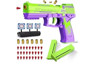 JPTXTXG Soft Bullet Toy Gun - 1911 3D UPS Small Pistol Upgrade Toys Guns, Shell ejecting Soft Bullet Blaster with 60 Bullets - Ideal Kids' Gift