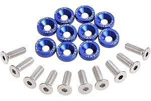 Mtsooning 10 Stück Universal M6 x 20 JDM Auto Schrauben Aluminium Stoßfänger Unterlegscheibe Unterlegscheibe