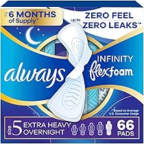 Always Infinity Feminine Pads For Women, Size 5 Extra Heavy