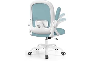 DoChair Ergonomiczne krzesło biurowe z podparciem okolic lędźwiowych 3D, funkcja przechylania, krzesło biurowe, z regulacją wysokości, oddychające krzesło z siateczki, 150 kg, jasnoniebieskie