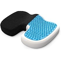 Bomdaia Cuscino Ergonomico In Memory Foam Per Sedia Ufficio E Auto - Allevia Dolore Coccige E Sciatica (Nero, 45,7x35,1cm)