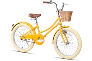 Glerc Little Molly Vélo rétro 12-20" pour enfants de 2 à 13 ans avec panier en osier et roues stabilisatrices/béquille, plusieurs couleurs disponibles