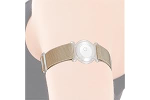 DiaBrothers Freestyle Libre 3 Fixierband Fixierung Halter mit verstellbarem Armband - Halter: transparent - Armband: beige - Größe: M (25-35 cm)