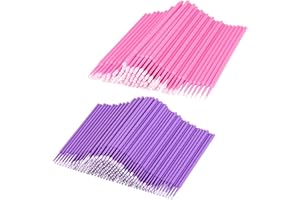 200 Pièces Micro Applicateurs Brosses, LauCentral Microbrosses Cils, Micro Applicateurs Brosses, Micro Brosse Maquillage pour Extension de Cils Sourcils Lèvres Bouche