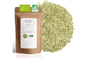 MES THÉS Yerba Maté vert Bio - Origine Brésil - 200g - 80 tasses - Riche en vitamines et Antioxydants - 100% bio - Mes-Thés