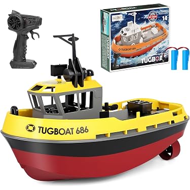 ColorBaby 47674 Racing Boat Bateau radiocommandé de Police, 36 x 10 x 10 cm, télécommande, 6 Directions, 2,4 GHz, portée 35-40 m, Bateau RC, Jouets radiocommandés, Jouets pour Enfants, +4 Ans