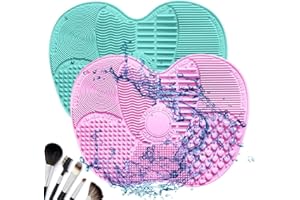 EAVUYIS Makeup Pinsel Reinigungsmatte, 2 Stück Silikon Makeup Pinsel Scrubber, Makeup Pinsel Reiniger Pad, Kosmetische Reinigungspad, für Makeup Pinsel, Makeup Schwamm, Puderquaste