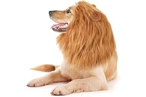 HUAHUANGHUI Disfraz de Melena de León para Perros Medianos y Grandes - Accesorio con Orejas para Fiestas, Halloween y Cosplay