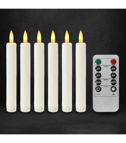 6 Flammenlose LED Stabkerzen Mit Fernbedienung – Flackerndes Warmlicht, Timer, Für Weihnachten & Deko