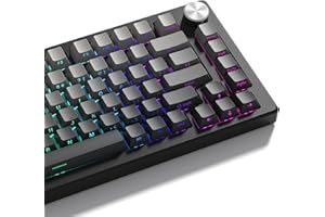 DAGALADOO Womier PBT-Tastenkappen-Set, Schwarz, Farbverlauf, Doppelschuss-Tastenkappen, 60, 75, 100 %, glänzende Tastaturkappen, seitlich bedruckt, Kirsch-Profil für mechanische Gaming-Tastaturen (nur