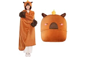 Mewaii Tragbare Decke mit Kapuze und Ärmeln,Kuscheldecke mit Handschuhen Weiche Flanell Sherpa Decke für Damen und Herren Ideal für Zuhause Reisen und Tierliebhaber