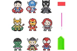 FOSUBOO Diamond Painting Kits for Kids， Diamond Art Kits for Children Kids Adults Gem Painting Stickers Super Hero for Boys Girls