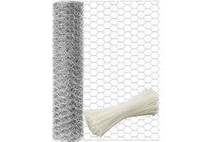 TOYPOPOR Chicken Wire Netting 40cm x 5m Outdoor Rustproof Hexagonal Galvanized Garden Plant Protection Vegetable Flower Fruit Dog Rabbit Squirrel