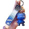 SYOSI Bear Shape Keychain, Color-Changing Bear Keyring with Braided Lanyard Bag Car Keys AccessorieKey Pendant Unique Gift, Blue