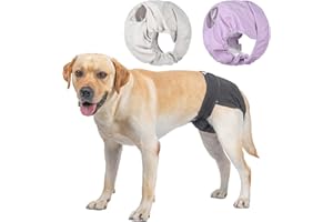 BePetMia Nadają się do prania pieluchy dla psów (beżowe + czarne + fioletowe), higieniczne majtki dla psów w wysokiej temperaturze, 5 rozmiarów od XS do XL, odpowiednie dla wszystkich psów (M: 40 – 55 cm, 3 opakowania)