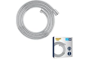 GROHE Flexible tuyau de douche salle de bains VitalioFlex métallique, tuyau de douche 1500mm, anti-pliures, finition brillante, raccord fileté universel 1/2", chromé, 27503001 (Import Allemagne)