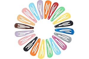 NiceYnn 20Pcs 4.8cm Barrettes Pince à Cheveux Clip en Métal, Barrette Cheveux Fille, Snap Barettes BB en Métal, Femme Snap Clip Barrettes à Cheveux, Enfant Épingle à Cheveux Multicolore Aléatoire