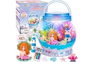 MELAND Mermaid Terrarium Kit for Kids, Craft Kits for Kids Birthday Christmas Presents, Mermaid Toys Gifts for Girls 5 6 7 8 + Years Old