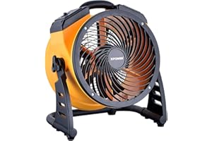 XPower Hochleistungs-Industrie-Hochgeschwindigkeits-Luftbeweger für den ganzen Raum, Luftzirkulator, Mehrzweck-Bodenventilator mit variabler Geschwindigkeit (Gelb, FC-100 900CFM)