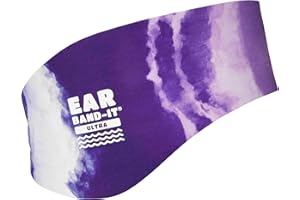 Ear Band-It Ultra Swimming Headband (Keep Water Out, Hold Earplugs in) Doctor Recommended Large (Ages 8-Adult) Tie Die Purple
