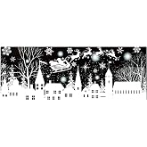 XL Fensterbild 'Hirsch Im Winterwald' Mit 3D-Glitter – Statisch Haftend, Wiederverwendbar, Inkl. Individueller Name