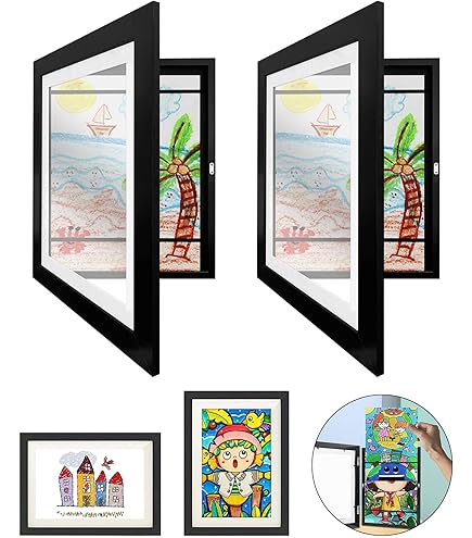 2 Stuks - Fotolijsten - Opbergframe - Fotolijst Voor Aan De Muur Kunstfotolijst A4 33 8 25 Cm Hout Voor 3d Foto A4 Kunstwerk Kindertekeningen Portfolio Opslag