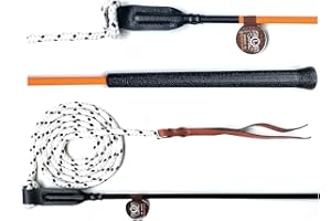 NBRAND JA Horse Contact Stick Training with Rope for Floor Work 100 cm 120 cm Riding Stick Finesse Stick Carrot Stick Horseman Stick (100 cm, Orange)