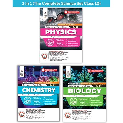 Lakhmir Singh Science Class 10 (PCB Combo) – 3 Book Set (Physics, Chemistry, Biology) | All in One Science Class 10 | NCERT B