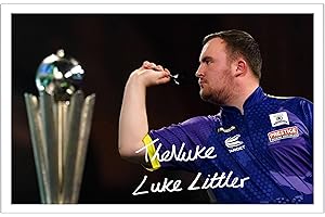 RJR PRINTS Luke The Nuke Littler - World Darts Signed 6X4 Inch Photo - Print Pre Printed Signature Autograph Gift