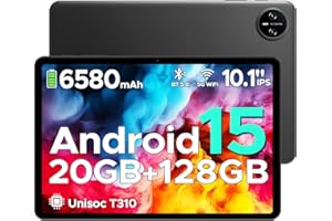 ‎DOOGEE DOOGEE Tab A9 Pro Android 15 Tablet 10 Zoll, 20GB RAM+128GB ROM(2TB TF) Android Tablet, 10,1" HD IPS Display Gaming Tablet, 6580mAh, Unisoc T310, 8MP AI Camera, 5 WiFi/GMS/Face ID/BT 5.0/3,5mm Jack