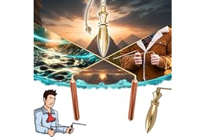 MAJESTIC'S Bacchette da Rabdomante Professionali Modello DELUXE & Pendolo Esoterico Egizio Divinatorio - Pacchetto Ideale per Iniziare la Radioestesia