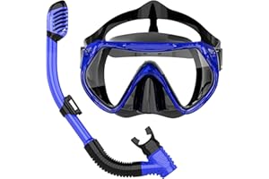 BuyCard Snorkel Set Kids 6-14, 180 Degree Panoramic View Dry Top Snorkeling Gear for Kids, Safe Anti-Leak Anti-Fog Diving Mask, Snorkel Set and Swimming Goggles