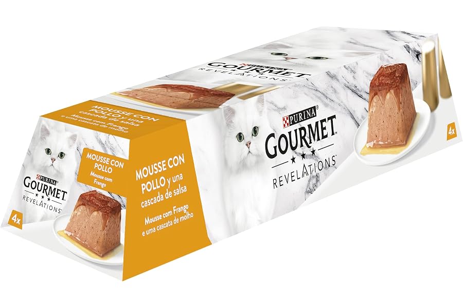 GOURMET Revelations, Comida Húmeda para Gato Adulto, Mousse con Salsa de Pollo, 6 Packs de 4 Pirámides de 57 g. (24 pirámides
