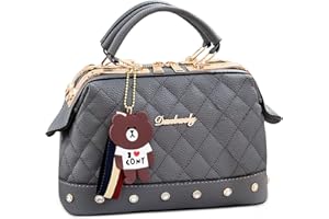 DIRRONA Élégant Femme Sacs À Main Mignonne Sac Bandoulière Décontractée Cabas PU Cuir Voyage Achats Fête Femmes Sac Gris